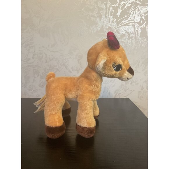 Vintage DanDee Rudolph Plush Toy 8" Brown Red-Nosed Reindeer Soft Stuffed Animal - Picture 3 of 6